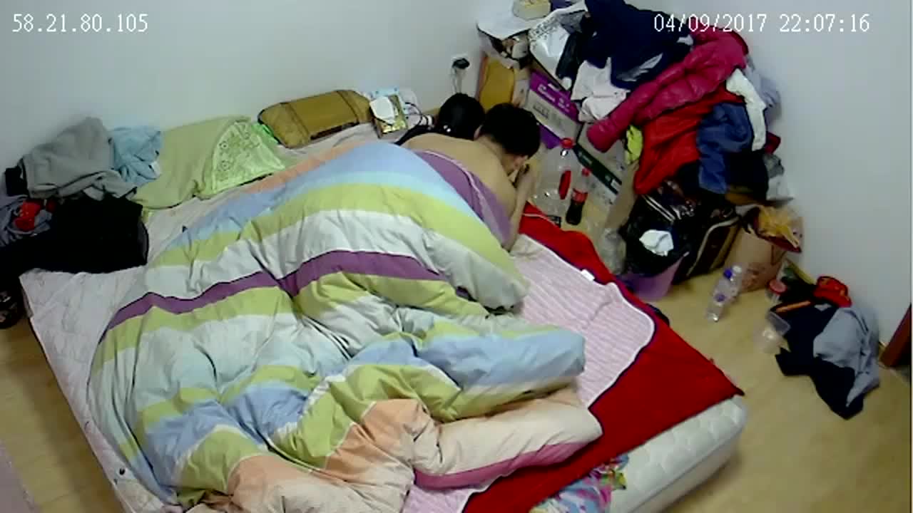 Newly cracked home camera footage of a young couple's daily sex life